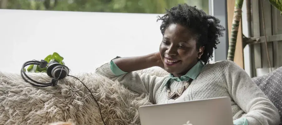 woman working on laptop