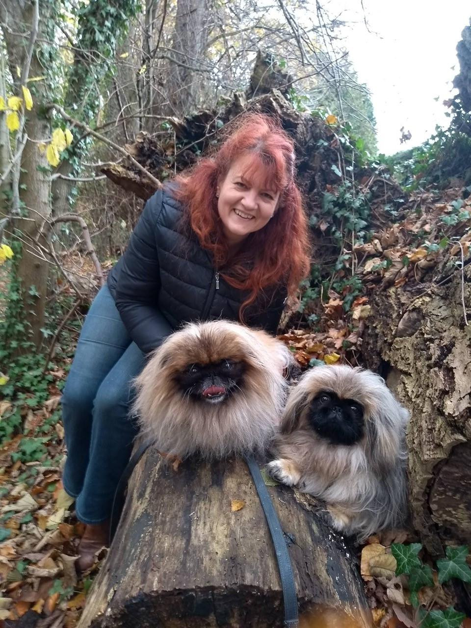 Rachel Doughty and her two dogs