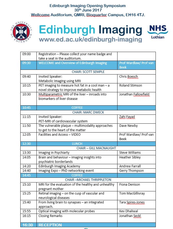 Follow the day on twitter @EdinUniImaging - for hourly news use #EIOS17